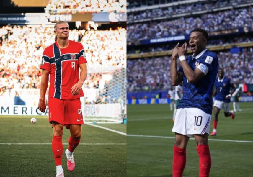 Haaland-e-Mbappe-Divulgacao-Selecao-da-Noruega-e-Selecao-da-Franca